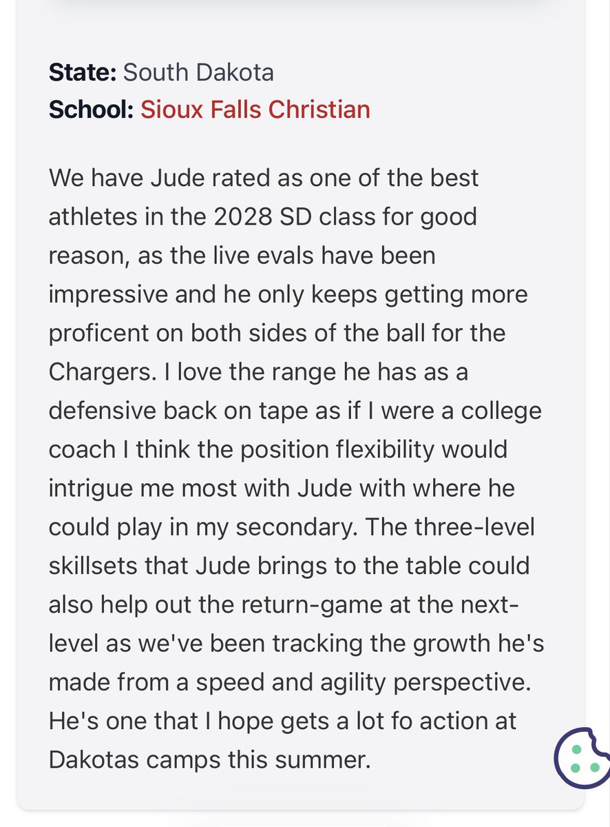 JudePrins1's tweet photo. Thank you so much @WahlScouting and @PrepRedzoneDAK for the write up! https://t.co/fa56lAVO5q