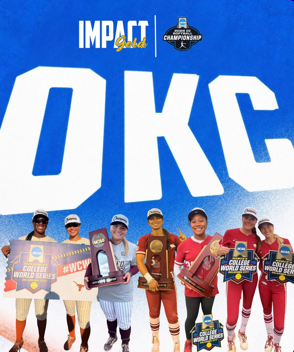 ImpactGoldOrg's tweet photo. Congratulations &amp; Good Luck to our IG Alums competing in the NCAA Division 1 Women's College World Series!! The next step in the road to a NATTY starts today! #Betheimpact #trustOURprocess #IGAlums #goldblooded https://t.co/jh8kiWcPvZ