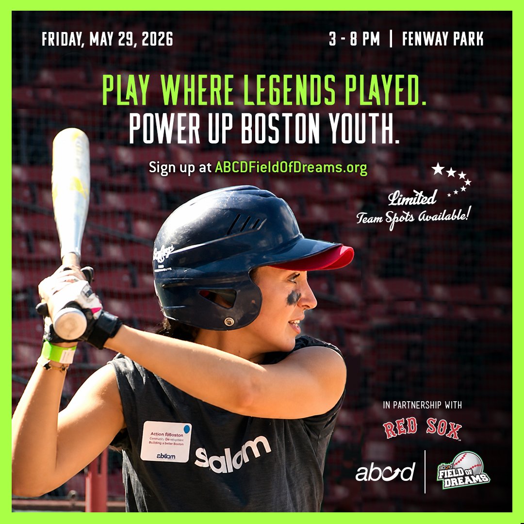 BostonABCD's tweet photo. Last call for Field of Dreams 2026!

Don't miss an opportunity to meet legendary Red Sox pitchers Derek Lowe and Keith Foulke, take a guided tour of the park, walk on the field, and more — all while supporting ABCD's youth programming.

Sign up: https://t.co/OprkMI8sGY https://t.co/HyHDSS79WJ