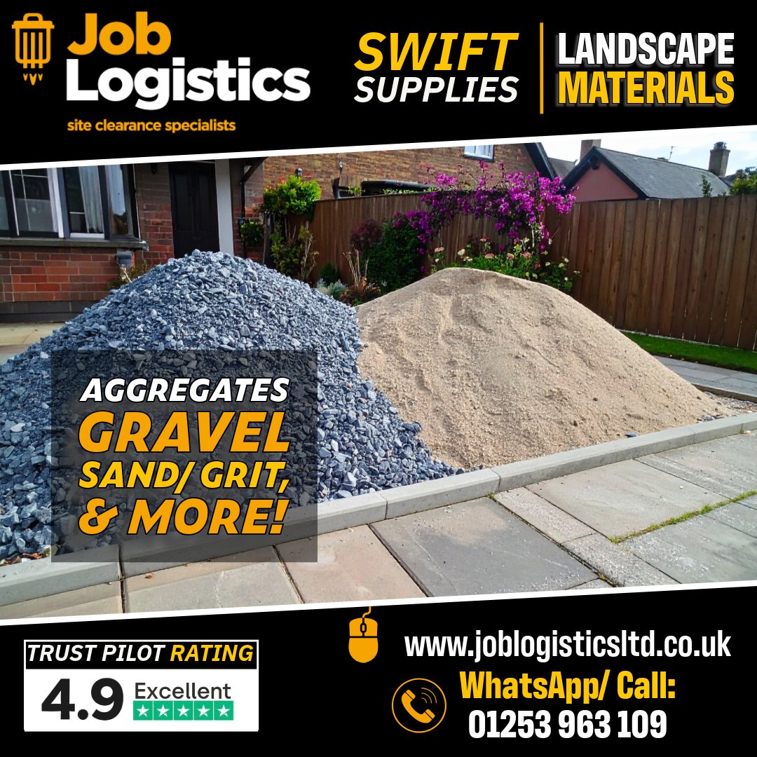 Joblogisticsltd's tweet photo. Got a garden project? Let us know what you need &amp; we'll arrange a delivery &amp;/or waste collection. #blackpool #fyldecoast

⏰: Mon - Fri 8:30am to 4:15pm | Sat 9am - 1pm.
Call for a FREE quote or book online.
Phone/WhatsApp:
📞: 01253 963109
💻: https://t.co/WmePvzr0z1 https://t.co/DP0RaNO8w3