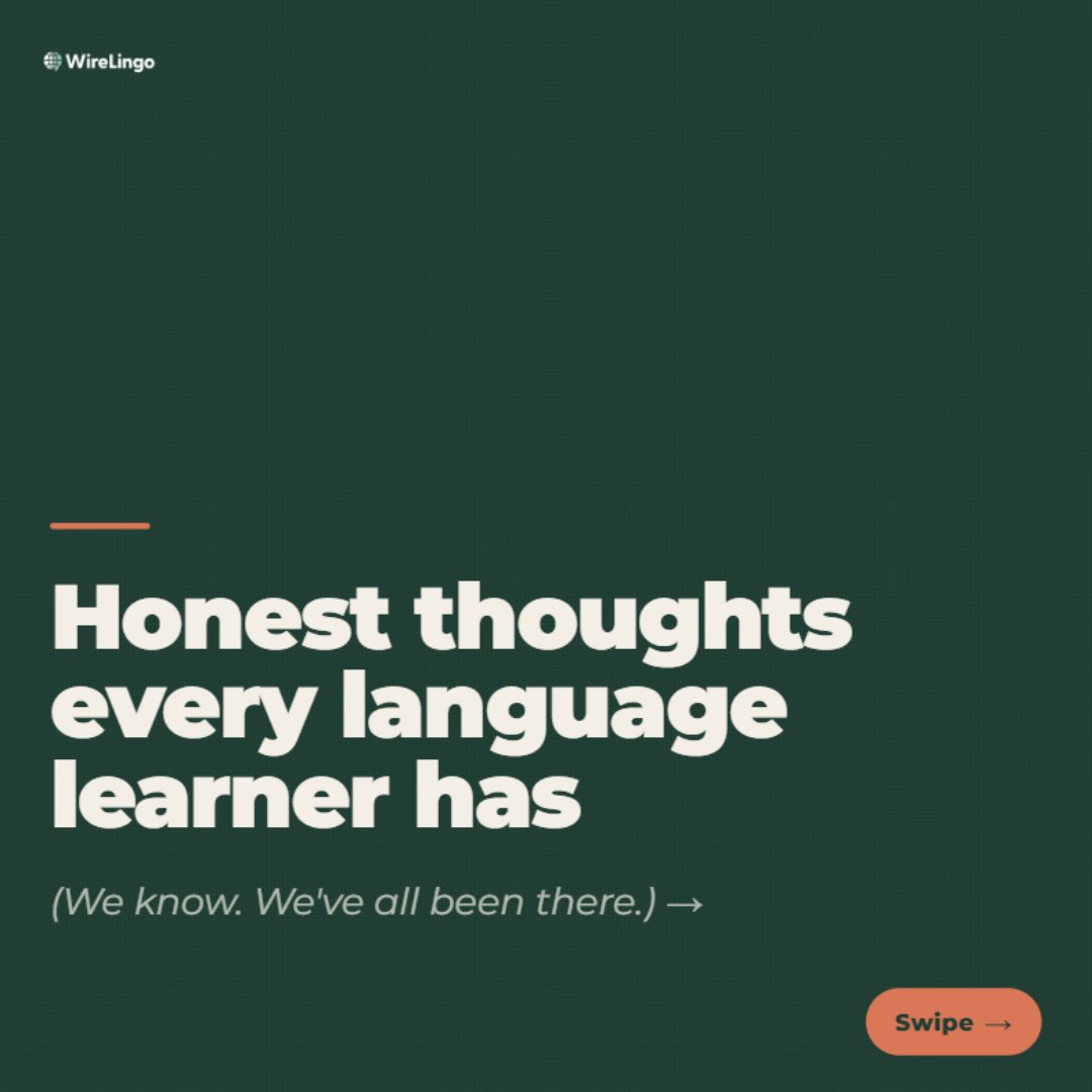 wirelingo's tweet photo. If you've ever learned a language, you've had at least one of these thoughts. Probably more.

Which one are you at right now? Tell us in the comments 👇

Tag a fellow language learner who gets it 🙋

#wirelingo #languagelearning #learnalanguage #languagelearner #relatable https://t.co/q7kVGHEFac