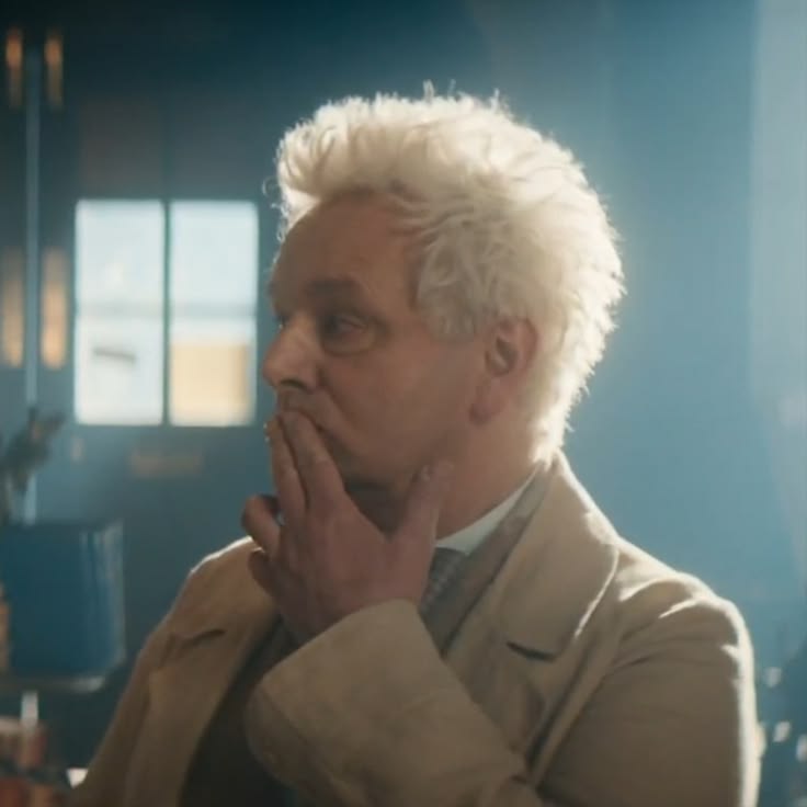 carla_evital's tweet photo. If I had a nickel for every time Michael Sheen played a character in love that ends up in a tragic romance, I'd have five nickels. Which isn't a lot, but it's weird that it happened FIVE TIMES, I HAD A LOT OF HOPE IN AZIRAPHALE BREAKING THE CURSE AND LOOK WHAT HAPPENED TO HIM😭🫂 https://t.co/oNn5lYZGxA
