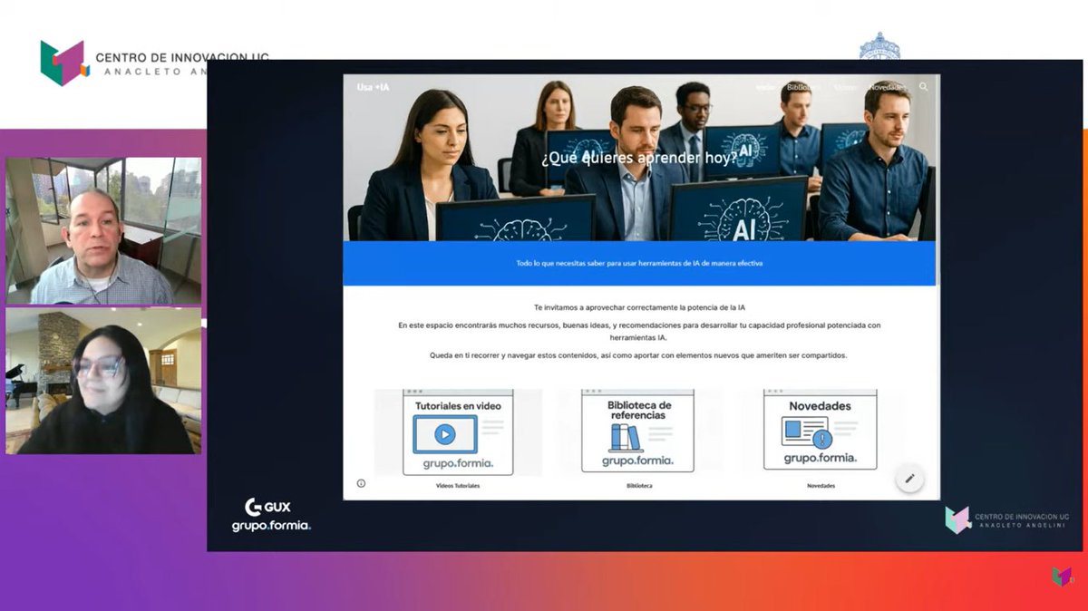 CentroinnovaUC's tweet photo. #Empresas | ¡La Inteligencia Artificial está redefiniendo el talento empresarial! 💫

Realizamos nuestro webinar "Talento aumentado: productividad y nuevos roles en la era de la IA", instancia donde conversamos sobre cómo enfrentar los cambios que trae la transformación digital💡 https://t.co/iO9mJfDUNZ