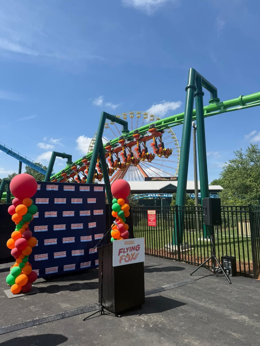 BuckeyeCoaster's tweet photo. Are you ready? Kentucky Kingdom’s new family coaster Flying Fox is ready to take you flying around the park. #flyingfox #new2026 #kentuckykingdom #kk2026 #mediaday

@kentuckykingdom https://t.co/SEZdfqfPph
