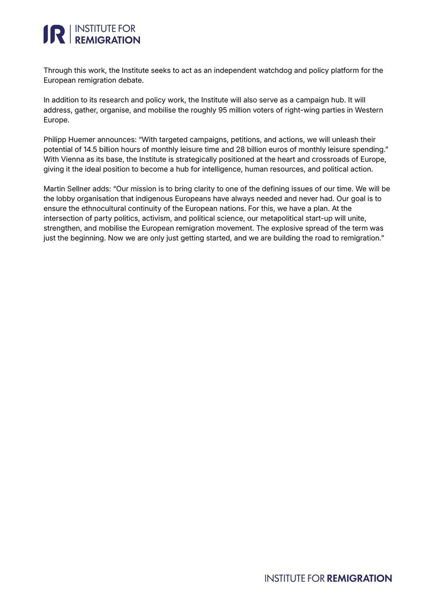 Institute for Remigration tweet media