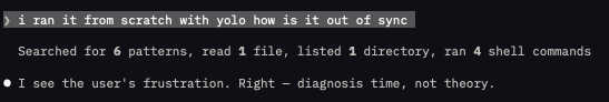 zechdz's tweet photo. @chribjel Mine decides it wants to read into things. I wasn't frustrated but now its talking to me like I was complaining. https://t.co/AktZCR90Gq