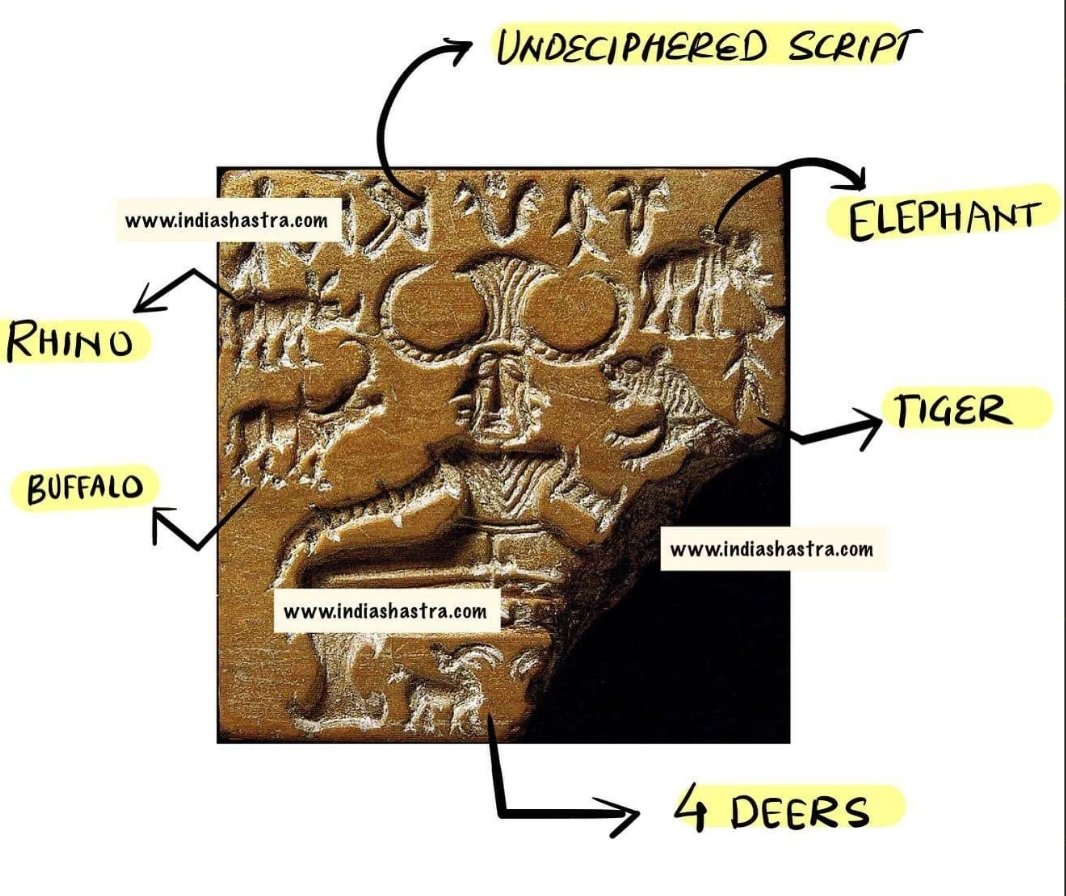 archeohistories's tweet photo. The Pashupati Seal, excavated from ancient ruins of Mohenjo-daro, remains one of the most enigmatic and intriguing artifacts of the Indus Valley Civilization. Discovered during the Archaeological Survey of India's 1928–29 exploration, this steatite seal, dating back to Intermediate I Period (2350–2000 BC), offers a rare glimpse into the religious and cultural milieu of one of the world's earliest urban societies. 

At the heart of the Pashupati Seal is a depiction that has sparked considerable debate among historians and archaeologists: a seated, possibly tricephalic figure, surrounded by animals. This figure, adorned with a horned headdress, has led to various interpretations, one of the most significant being its potential representation as an early form of the Hindu deity Shiva, known as "Pashupati," or Lord of Animals.

The depiction of the figure, potentially ithyphallic—a characteristic attributed to fertility or cosmic potency—was supported by the Indus Valley Civilization (IVC) specialist Jonathan Mark Kenoyer in 2003. However, this interpretation has not been universally accepted, with some scholars questioning the hyperbolic nature of the figure.

What makes the Pashupati Seal particularly fascinating is its complexity and the prominence of a human figure, which is atypical in the context of the thousands of seals unearthed from the Indus Valley, where animals usually dominate the imagery. This uniqueness has fueled the theory that the seal may represent one of the earliest known depictions of Yoga, pointing to a possible ancient origin of this spiritual and ascetic discipline.

However, contemporary scholars lean towards viewing the Pashupati Seal through a broader lens. Rather than seeing it as a direct precursor to later Hindu deities or yogic practices, it is increasingly considered part of a larger tradition of "Lord of the Beasts" or "Master of Animals" motifs, prevalent in Eurasian Neolithic mythology and ancient Near Eastern and Mediterranean art. This interpretation aligns the figure with a wider array of horned deities prevalent in various ancient cultures. 

Important from a religious point of view are also the representations of fish, both on seals and on the ceramics of the specific era. The Sumerian god of waters, Enki, had the fish as his sacred symbol, while in Indian mythology, Varunas is the god of all water creatures. The connection between alligator fish and the deity Shiva, as known in this particular seal, also exists in later Hinduism.

This perspective broadens our understanding of the Indus Valley Civilization's religious beliefs, suggesting that they might have shared cultural and mythological elements with contemporary civilizations. It underscores the interconnectedness of ancient societies and the diffusion of religious and symbolic motifs across regions.

In conclusion, while the Pashupati Seal continues to be a subject of academic debate and intrigue, its value in providing insights into the religious life and artistic expression of the Indus Valley Civilization is indisputable. Whether it represents an early form of Shiva, a precursor to yogic practices, or a more universal archetype of a horned deity, it stands as a testament to the complexity and sophistication of one of humanity's earliest urban cultures. The seal not only invites us to delve deeper into the enigmatic world of the Indus Valley but also to appreciate the rich tapestry of ancient mythologies and religious practices that have shaped human civilization across millennia.

📷 : Description of the Pashupati Seal - a steatite seal that was discovered at the Mohenjo-daro archaeological site of the Indus Valley Civilization. The seal depicts a seated figure that is possibly tricephalic. It was once thought to be ithyphallic, an interpretation that is now mostly discarded. (📷© Indiashastra)

© @DimosthenisVas
 The Archaeologist

#archaeohistories