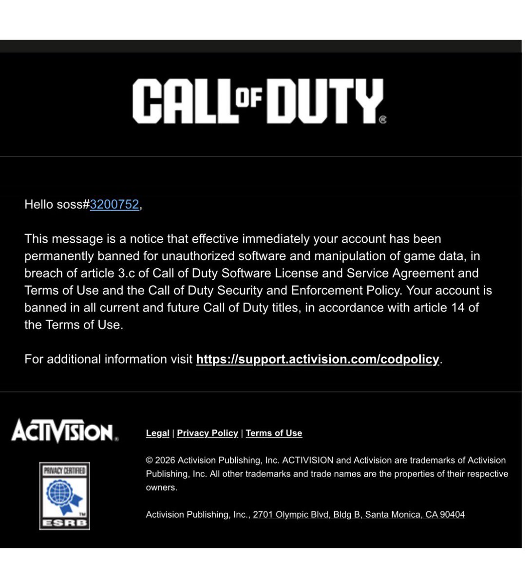 daaavidrivera's tweet photo. Wrongfully banned. Done nothing wrong for this to be warranted besides playing the game. Spent more than a week of time played just for it to be taken away. Willing to run a pc check to prove myself. Just cant believe this is how you treat your people that buy this game annually https://t.co/IasYgGtNjV