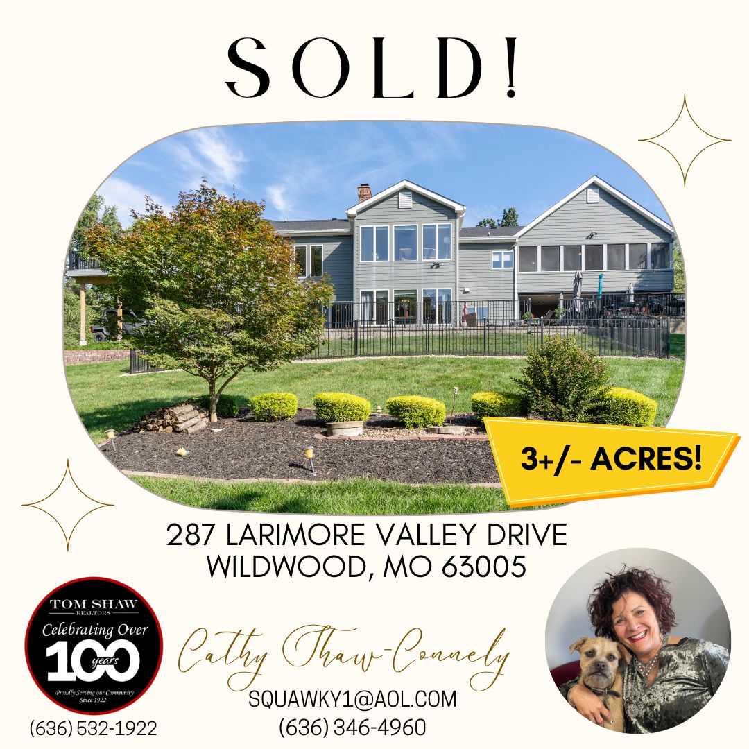 squawkyone's tweet photo. SOLD! 🏡✨ 

If you're looking to move into or out of your residential home, contact us, your hometown, residential home sales specialists!

Cathy Shaw-Connely
(636) 346-4960

Tom Shaw Realtors
(636) 532-1922

#realestate #realtor #sold #justsold #closed #stl #wildwood https://t.co/XgmJ4uz3Vw