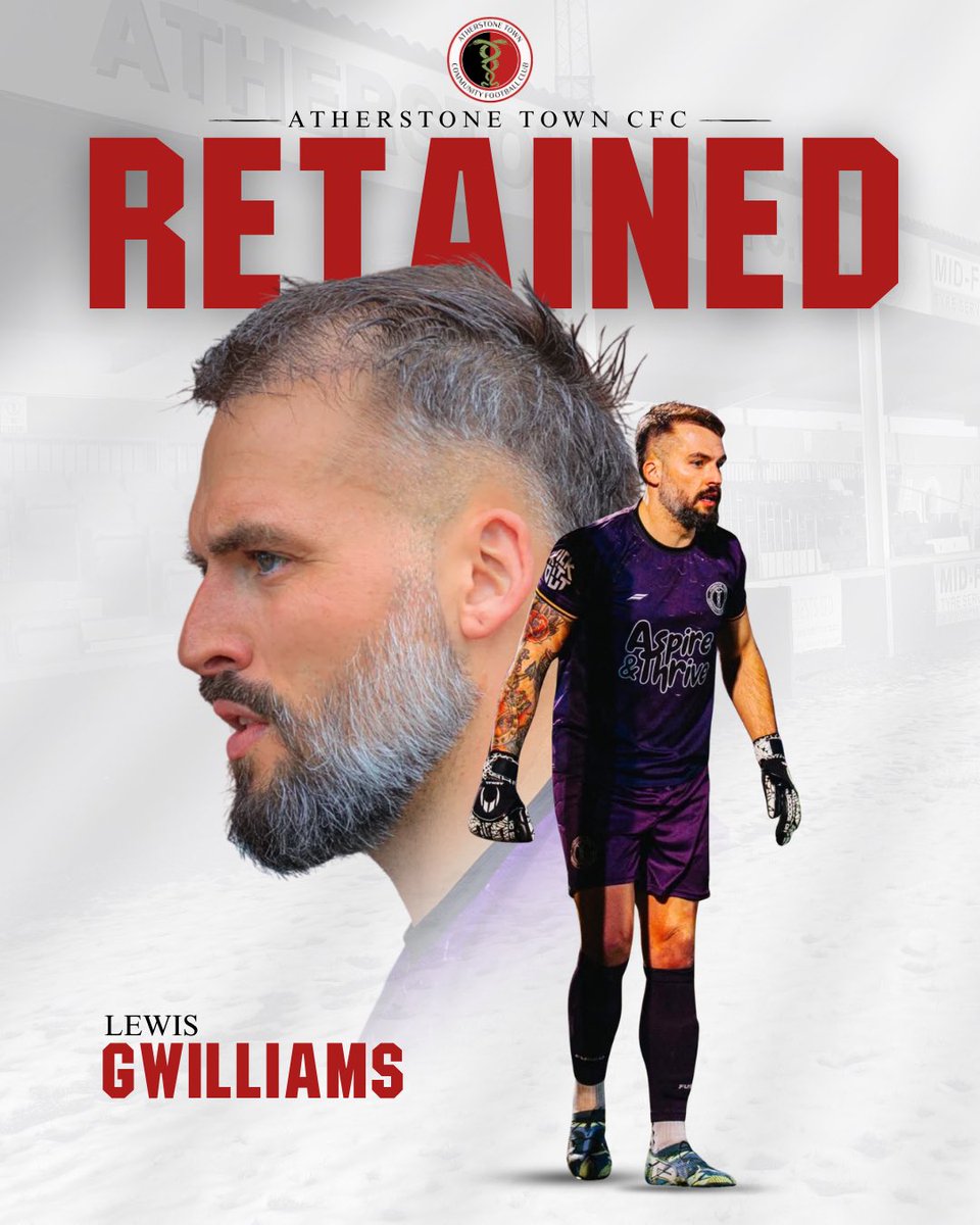 FCAtherstone's tweet photo. 💥GWILLIAMS STAYS💥

We are delighted to announce that Lewis GWilliams will be staying with us for the 2026/27 season. 

❤️🤍🐍

#UTA https://t.co/TRy0WPF8AP