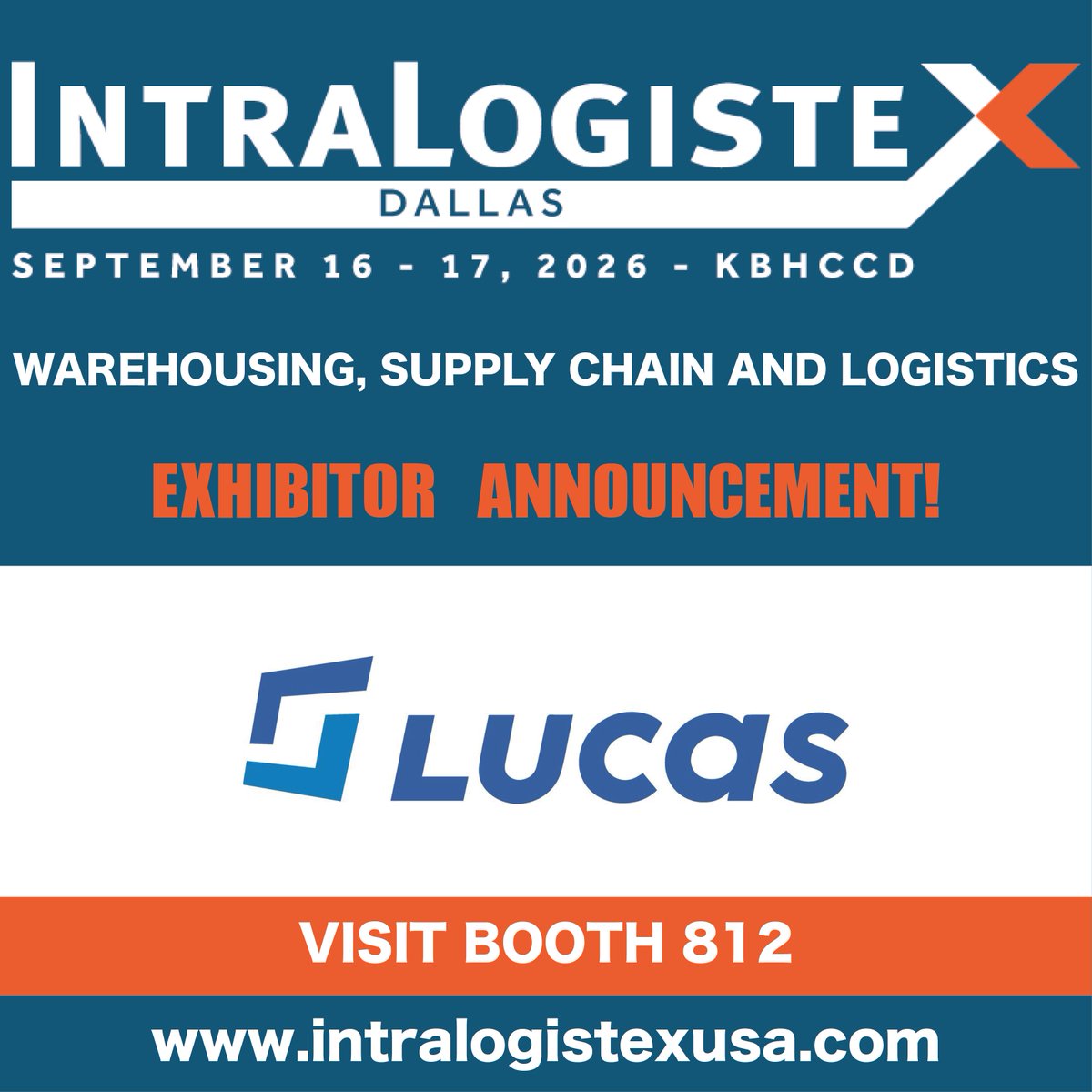 IntraLogisteX's tweet photo. We’re excited to welcome @Lucas_Systems to IntraLogisteX Dallas🇺🇸

Lucas Systems help warehouses boost productivity, reduce labour costs, and optimise fulfilment through dynamic software solutions.

📍 Dallas, Texas
📅 Sept 16–17

Book your booth👇https://t.co/1Kz0VSKjrR https://t.co/r9gr9T1AuR