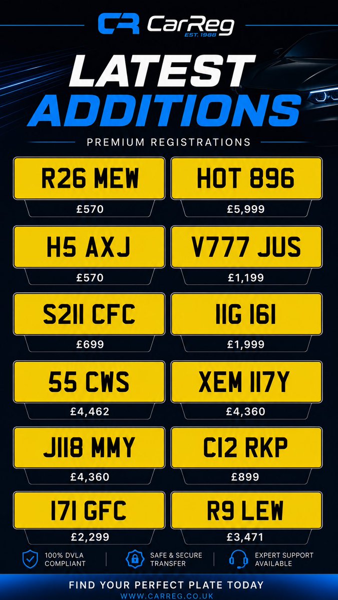 CarReg - Private Number Plates tweet media