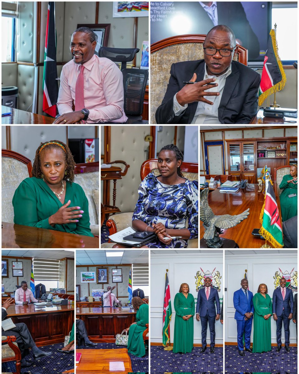 EnviClimateC_Ke's tweet photo. Environment and Climate Change Principal Secretary @Eng_F_Ngeno has emphasized the need for executing entities and development partners to leverage the Global Environment Facility (@theGEF) resources to unlock additional financing that can support the implementation of government programmes and policies on environment and climate change.

Speaking during a meeting with World Wide Fund for Nature (@WWF_Kenya) Chief Executive Officer Jackson Kiplagat and @nature_org  (TNC) Country Director Dr. Ruth Masha, Dr. Ng’eno noted that strategic partnerships remain critical in mobilizing investments for sustainable environmental management and climate resilience initiatives.

PS Ng’eno observed that GEF funding provides an important opportunity for the country to attract further technical and financial support towards ecosystem restoration, biodiversity conservation, climate adaptation, and sustainable land management programmes.

He underscored the importance of aligning donor-funded initiatives with national priorities to ensure that resources are utilized effectively in delivering impactful and community-driven interventions across the country.

Dr. Ng’eno further called for strengthened collaboration between government institutions, executing agencies, and conservation partners in developing innovative financing mechanisms capable of expanding support for environmental and climate action programmes.

The discussions also explored opportunities for joint interventions aimed at fostering partnerships that not only strengthen environmental governance but also unlock sustainable financing solutions needed to advance the country’s green growth and climate agenda.

The PS was joined in the meeting by Programme and Projects Director Ms. Vicky Betty. 
#ClimateAction #EnvironmentalConservation #GEF #SustainableDevelopment #EcosystemRestoration #ClimateFinance #GreenGrowth #Biodiversity #NatureConservation.