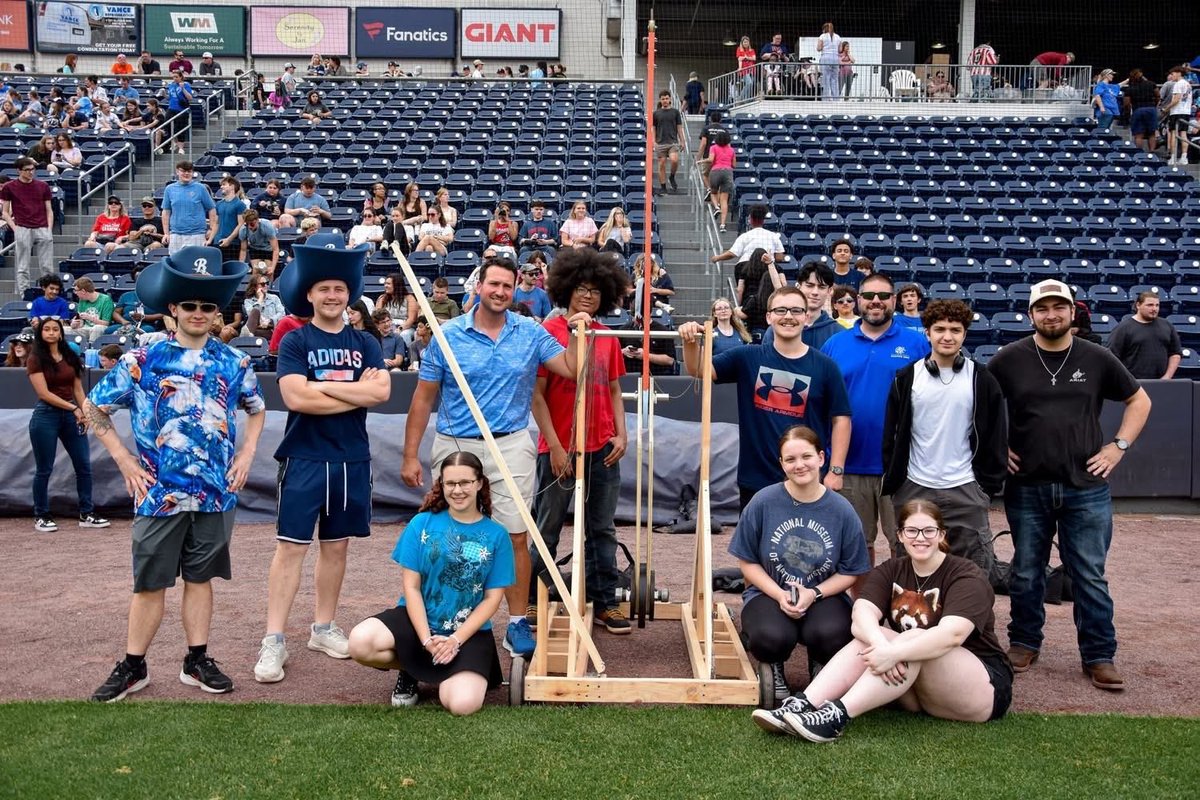 Sekuhl's tweet photo. Congratulations 1st Place awarded to Mr. D. Pientka Technology Education &amp; Manufacturing Teacher @ Hanover Jr./Sr. High School and their students for competing in the Trebuchet Challenge at PNC Field STEM Days #RemakeDaysNEPA #CareerReadyPa https://t.co/mAPmkmgg6j