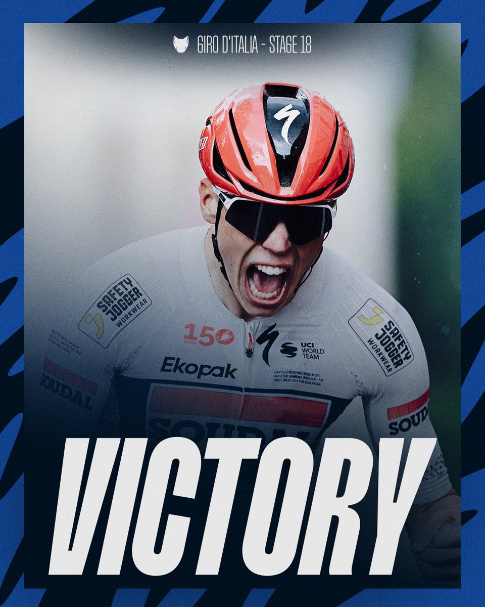 soudalquickstep's tweet photo. The Wolfpack and @PaulMagnier1 have done it again! 🐺

A phenomenal teamwork and a dominant sprint for our third #GirodItalia stage win this year! 🔥

#TheWolfpack https://t.co/r9yzX3Q8Jm