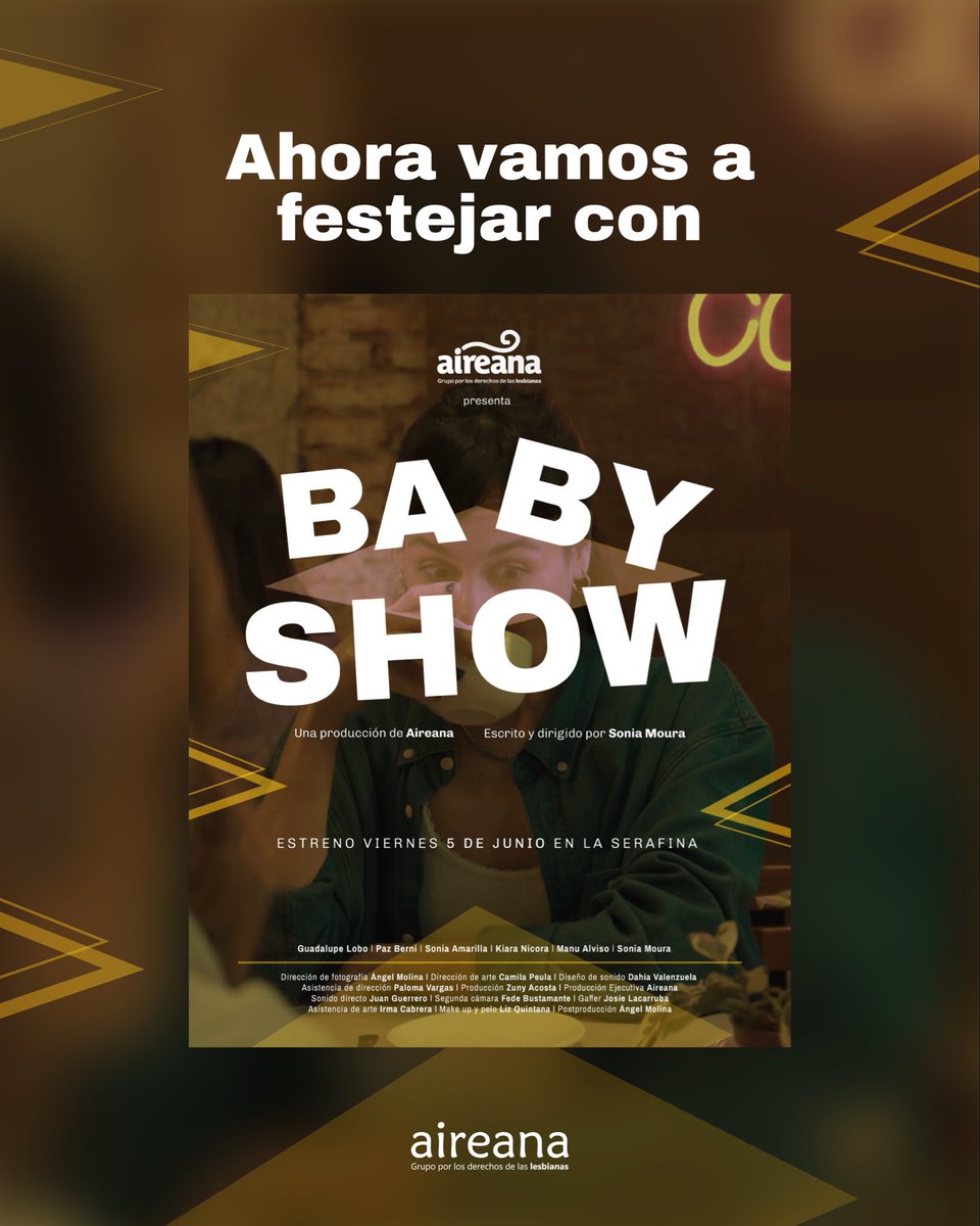 aireanapy's tweet photo. Cada vez falta menos para disfrutar de Babyshow, nuestro nuevo corto escrito y dirigido por @sonimour 🎬🤰

Esa noche pedimos un aporte de 20.000gs para seguir sosteniendo La Sera 💞 ya podés pedir tus anticipadas al 0984 123 381 que viene con un trago de cortesía🍹 https://t.co/Y6npye02cr