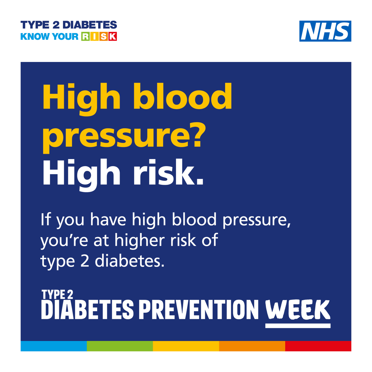 DCHStrust's tweet photo. Anyone can develop type 2 diabetes, but certain factors can increase your risk, such as high blood pressure. You can significantly reduce your risk by making small lifestyle changes with support from the Healthier You programme.

Check your risk today. https://t.co/70KTM4Ay8b https://t.co/rGcpk0Wvlu