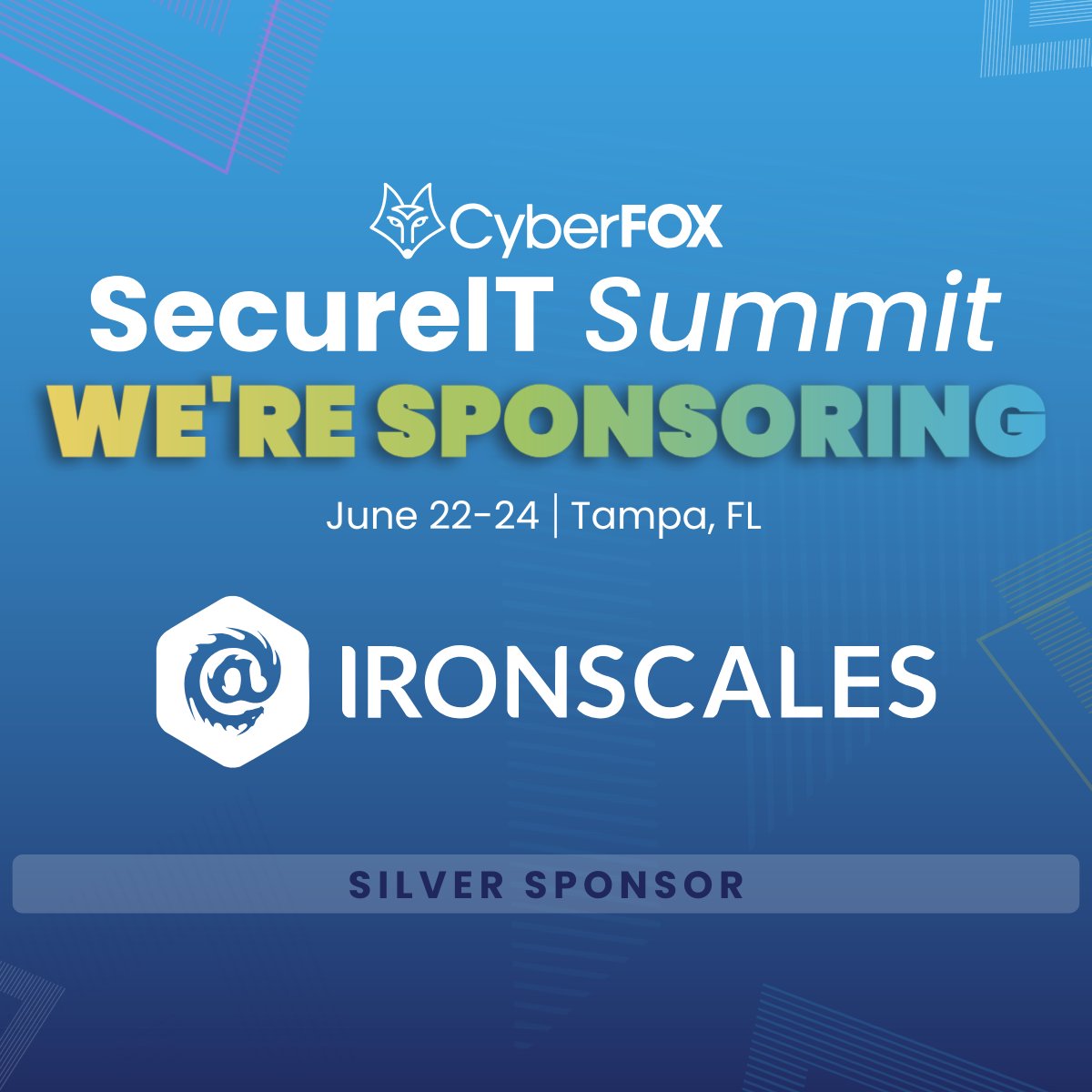 IRONSCALES's tweet photo. We're proud to sponsor the SecureIT Summit taking place on June 22-24, in Tampa, Florida, and we want you there too! 

This exclusive, all-inclusive event is built for MSPs and includes flights, hotel, meals, networking, and expert-led sessions. Plus is all wraps up with a private yacht party on Tampa Bay! 

Interested in attending? Request your spot here: https://t.co/3WkmKQX97Y

#MSP #MSPcommunity #emailsecurity #proudsponsor #infosec