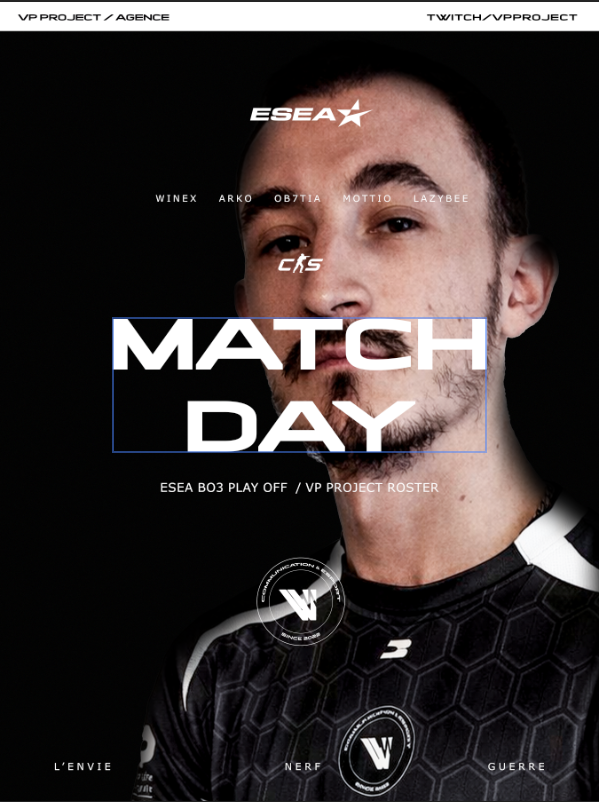 Agency_VP's tweet photo. ⚔️ IT’S GAME TIME ⚔️

Ce soir, notre équipe disputera un solide BO3 face à #DemonicRoosters à 20h30, en direct sur notre TV :

🖇️https://t.co/5PEQpKtJyC

GL à nos joueurs 🔥 https://t.co/FH43loMNkG