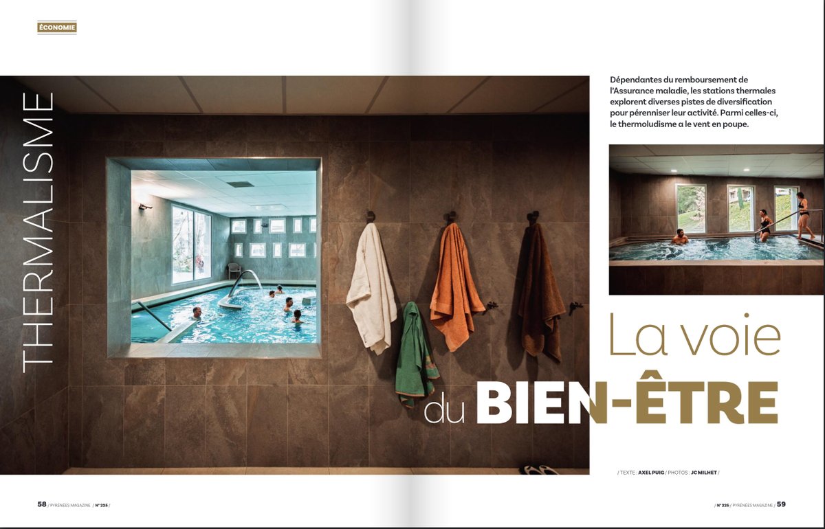 JcMilhet's tweet photo. #Publication

Et si, dans les Pyrénées, le thermoludisme était LA solution de diversification du thermalisme, une garantie de pérennisation de cette activité séculaire ?
-
#Thermes #Thermoludisme #Pyrenees
📸 Jc Milhet / #HansLucas
🖋 Axel Puig
🗞️ Pyrenees https://t.co/a1dpCOeZsE