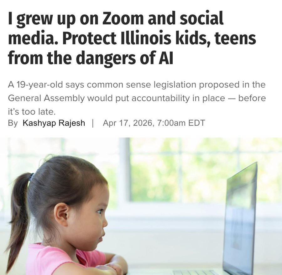 DesignItForUs's tweet photo. Coalition member @KashyapRajesh14 wrote in @Suntimes urging for Illinois to take action to protect their young folks online. 

Glad to see it get done. https://t.co/iexh6OXY6J
