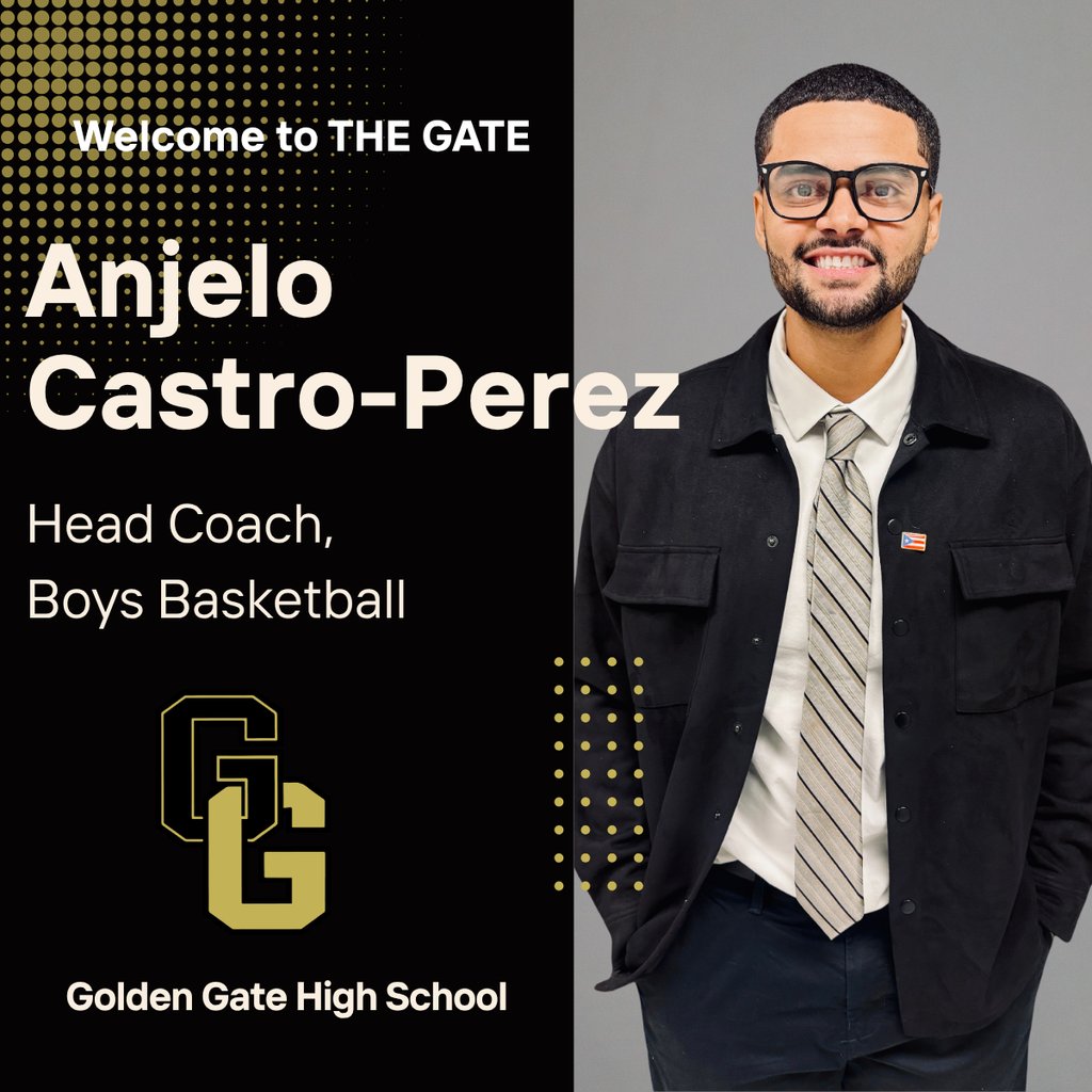 GGHS_Titans's tweet photo. Welcome to THE GATE, Coach Anjelo Castro-Perez!

We’re excited to announce our new Head Coach for Golden Gate Boys Basketball. Welcome to the Titan family!

Coach Castro-Perez brings passion, energy, and leadership; we are excited for the future of Titan Basketball. https://t.co/Q2OaESUAFV