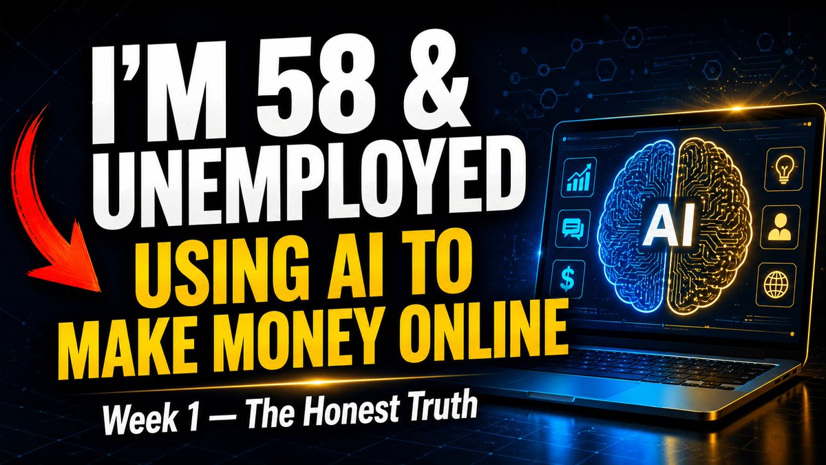 gezanslow's tweet photo. I'm 58 &amp; Unemployed — Using AI To Make Money Online (Week 1 Honest Truth) https://t.co/t5HMv8AOHP via @YouTube https://t.co/IA6P7MrrK7