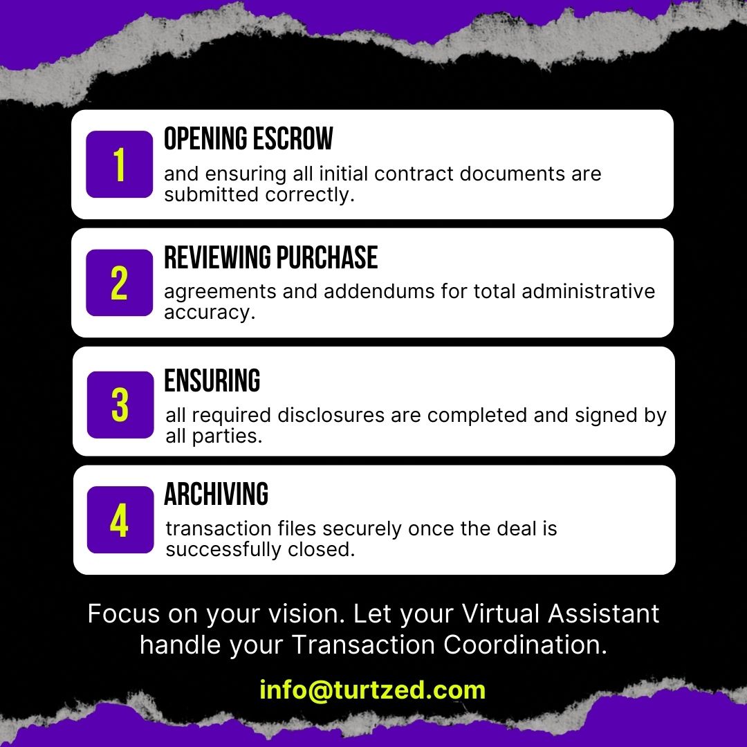 turtzed's tweet photo. Stop letting paperwork kill your closing momentum. Scale your business with a specialized #virtualassistant starting at just $7/hr for a Transaction Coordinator.

Email us at info@turtzed.com to learn more.

#TURTZED #VirtualAssistantservice #TransactionCoordinator https://t.co/ehw7qTMkQe