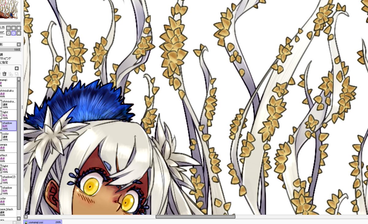「明日、1粒ずつ光を描き込むよ・・・。もう限界です。」|oso 的キノコ擬人化図鑑のイラスト
