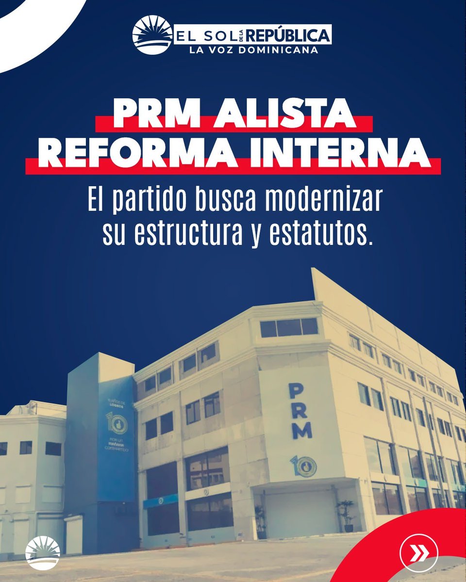 elsolrepublica's tweet photo. 🔵 El PRM inició una reforma estatutaria para modernizar su estructura interna y fortalecer la participación de su militancia. 🗳️📋
La propuesta contempla encuentros regionales y cambios en las reglas internas del partido rumbo a septiembre. 🇩🇴
#PRM #Política #RepúblicaDominicana #ReformaInterna #PartidosPolíticos 🏛️