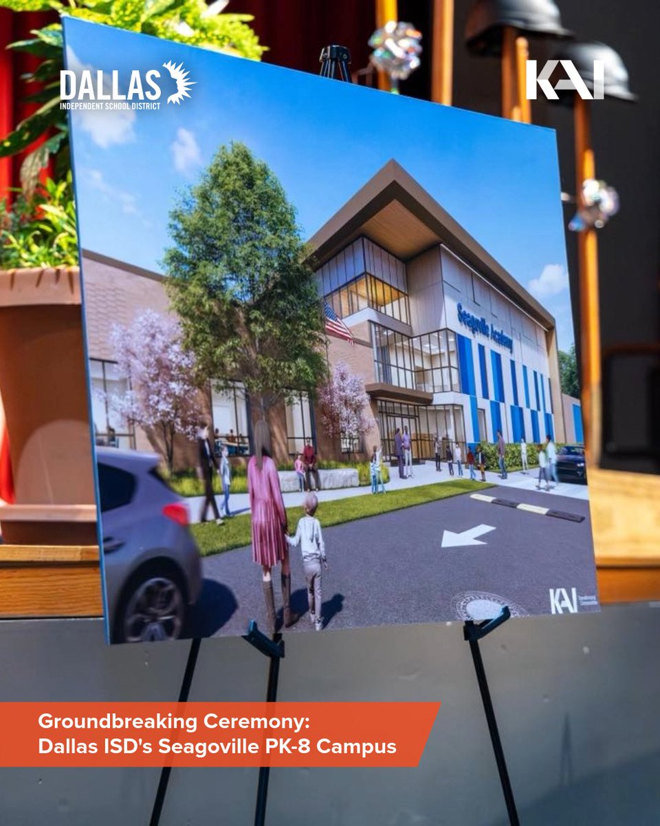 KAIenterprises's tweet photo. We were thrilled to have stood alongside @dallasschools  last week to officially break ground on the new Seagoville PK-8 campus! This milestone celebration marks the beginning of a vibrant era for the Southeast Dallas community. 🎉

#TransformingCommunities #DallasISD #2020Bond https://t.co/URbNrjRVbJ