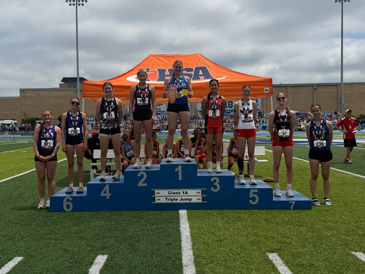 alucht07's tweet photo. Ended my career a STATE CHAMPION! 
🥇1st place in triple jump
🥉3rd place in shot put
🏅6th place in long jump
A pretty special way to end my last day as a high school athlete. 
Next stop ➡️💜
@IHSA_IL @NUSBcats @ngpreps https://t.co/iHHXjAgHjL