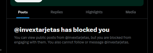 rjsamiz's tweet photo. @invextarjetas  @INVEX  me han bloqueado aqui en X , @CondusefMX  por favor necesito su ayuda https://t.co/mLOwAqMO63