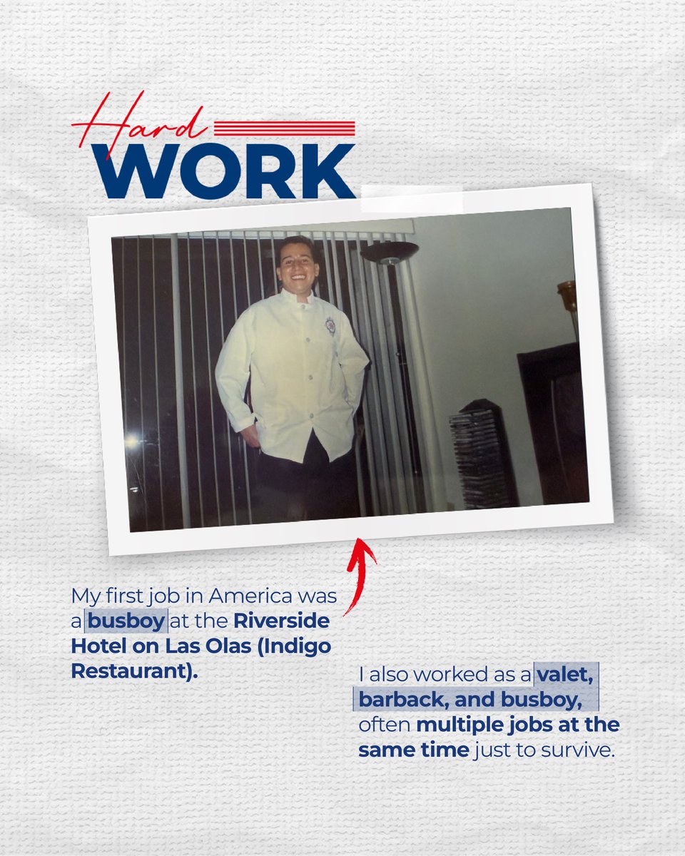 raulgallon's tweet photo. From Bogota to Broward. The Raul Gallon Story.

In 1995, a young man arrived in the United States from Bogota, Colombia with nothing but a dream and a willingness to work. 🇺🇸

His family back home were lawyers and public servants. His father a Justice of the Supreme Court of Colombia. But in America, titles meant nothing. You had to earn everything from scratch.

So he did.

His first job was as a busboy at the Riverside Hotel on Las Olas. Then valet parking at Hyatt Pier 66, 4 PM to midnight. After his shift ended, he washed 2 to 3 cars every night just to earn a little more. During the day, he studied English in Broward County’s free ESOL program.

He put himself through Broward College, then Florida Atlantic University, paying every dollar with valet parking money, graduating with a degree in Business Administration and a Minor in International Economics. 🎓

In 2001, he started as an insurance adjuster apprentice. By 2006, he founded G&G Insurance Adjusters. Today, the firm has 750+ licensed adjusters operating in 19 states.

Today he is also the proud father of David, 5, and Eva, 2. Everything he fights for, he fights for them and for every family in this community. ❤️

His father taught him about duty and public service. Now Raul Gallon is ready to bring that same grit, discipline, and real-world experience to Florida House District 100.

A VOICE FOR THE PEOPLE. A FIGHTER FOR RESULTS. ⭐

#RaulGallon #District100  #FloridaHouse #Broward FortLauderdale ImmigrantStory #AmericanDream Republican FloridaPolitics VoteRaulGallon BrowardCounty Aug19Primary