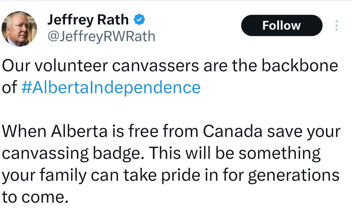 GCarabine's tweet photo. .@JeffreyRWRath
Once again, I am glad the seperatist movement is lead by men of this caliber.
#abpoli #NoToTheNine #StayAB https://t.co/wIJcipPjmA