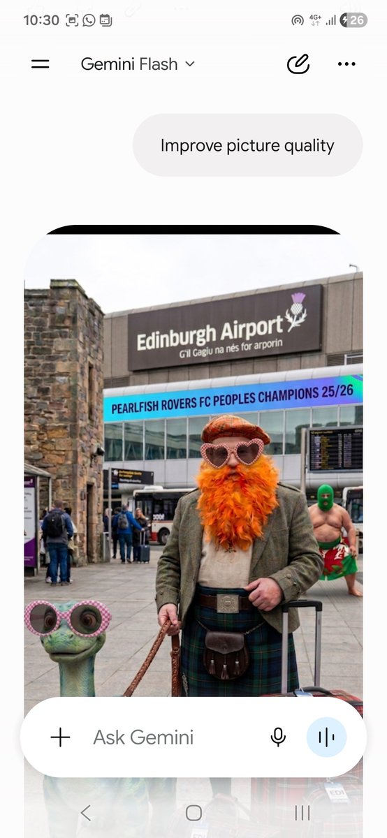 _ExtraMcExtra_'s tweet photo. @hibsy4k Let me tell you a funny story , I spent a while doing that pic , everytime picture quality got worse . Final pic I asked Gemini - improve the picture quality . It put a balaclava on Gareth https://t.co/CTAkMRR49Y