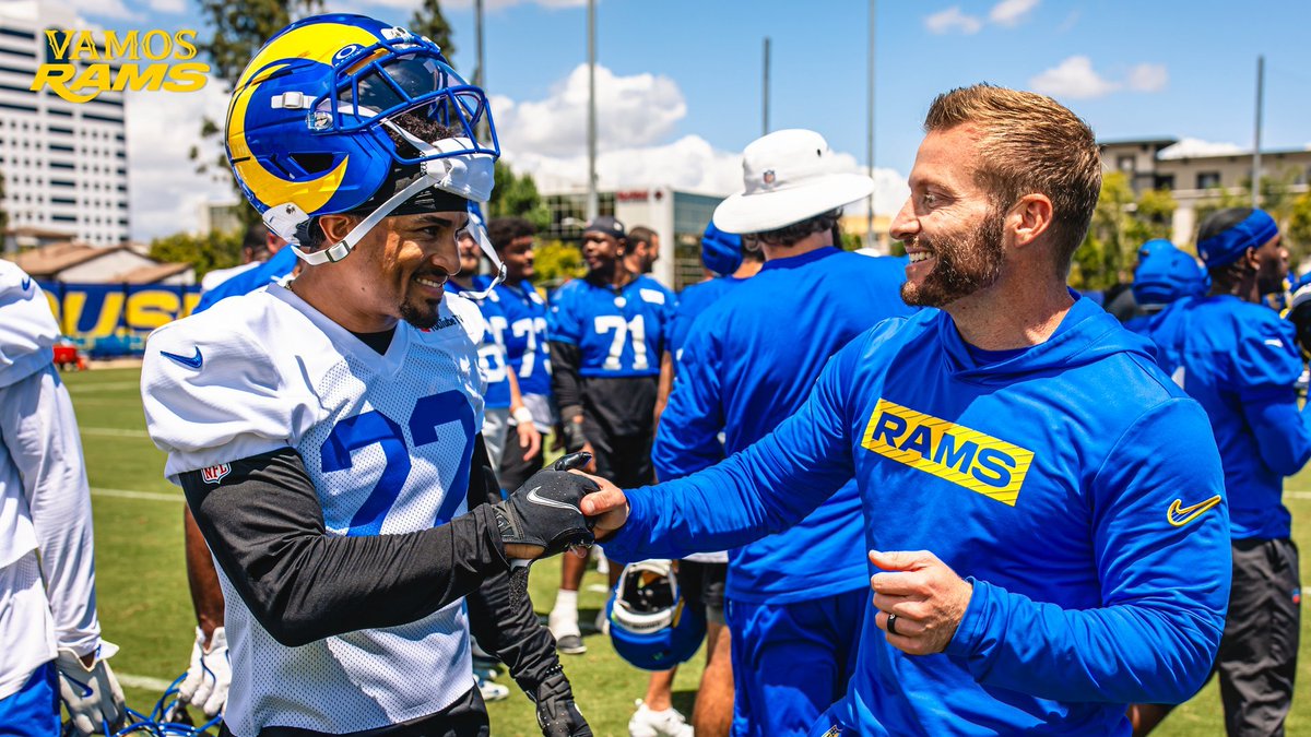 JDurham_FBall's tweet photo. Great photo of McVay and McDuffie at Rams OTAs

Vibes are high! https://t.co/1H9IQXynBI
