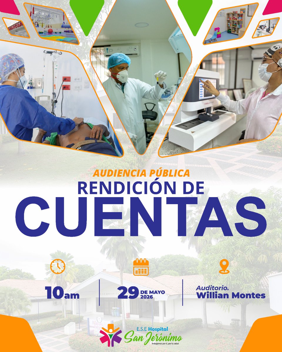 esesanjeronimo's tweet photo. La transparencia también se construye contigo 💙

Te invitamos a participar en nuestra Audiencia Pública de Rendición de Cuentas vigencia 2025, un espacio donde compartiremos los resultados, avances y compromisos de la E.S.E. Hospital San Jerónimo con toda la comunidad. https://t.co/1d6Za84YwE