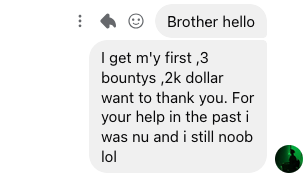 spaceboy2O's tweet photo. Helping one person might not change the world, but it can change the world for that one person. I was ghosted when I was starting out, but I chose not to do the same to others. I suggest you do the same :) 

#BugBounty https://t.co/6eYRnrClXJ