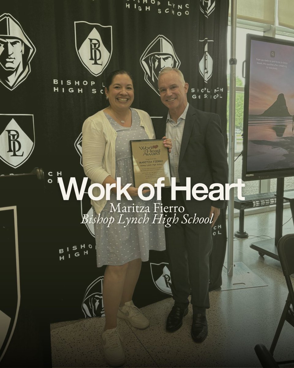 CatholicFnd's tweet photo. This year, Maritza Fierro was recognized with a Work Of Heart Award for her 25 years of service as the Coordinator of Student Formation and Mission Trip Coordinator at @BishopLynch 

Read the full story here: https://t.co/ak8Sxt9mQt https://t.co/2h8t2ru9NK
