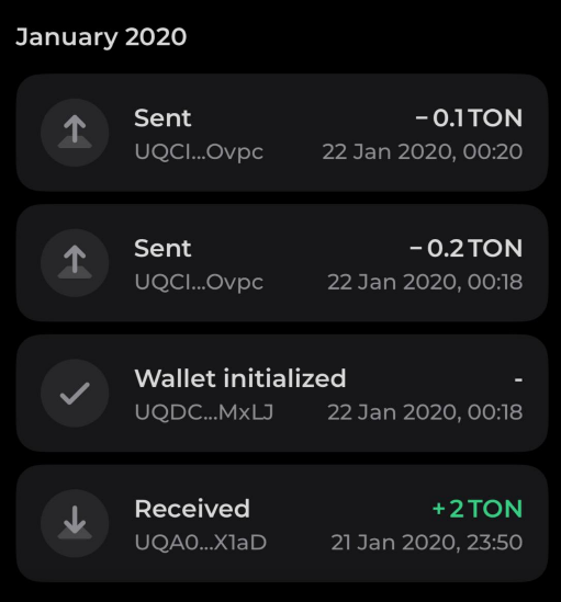 d1therer's tweet photo. My 1st transactions in TON wallet in January 2020. You? https://t.co/Ow0gKqrlWJ