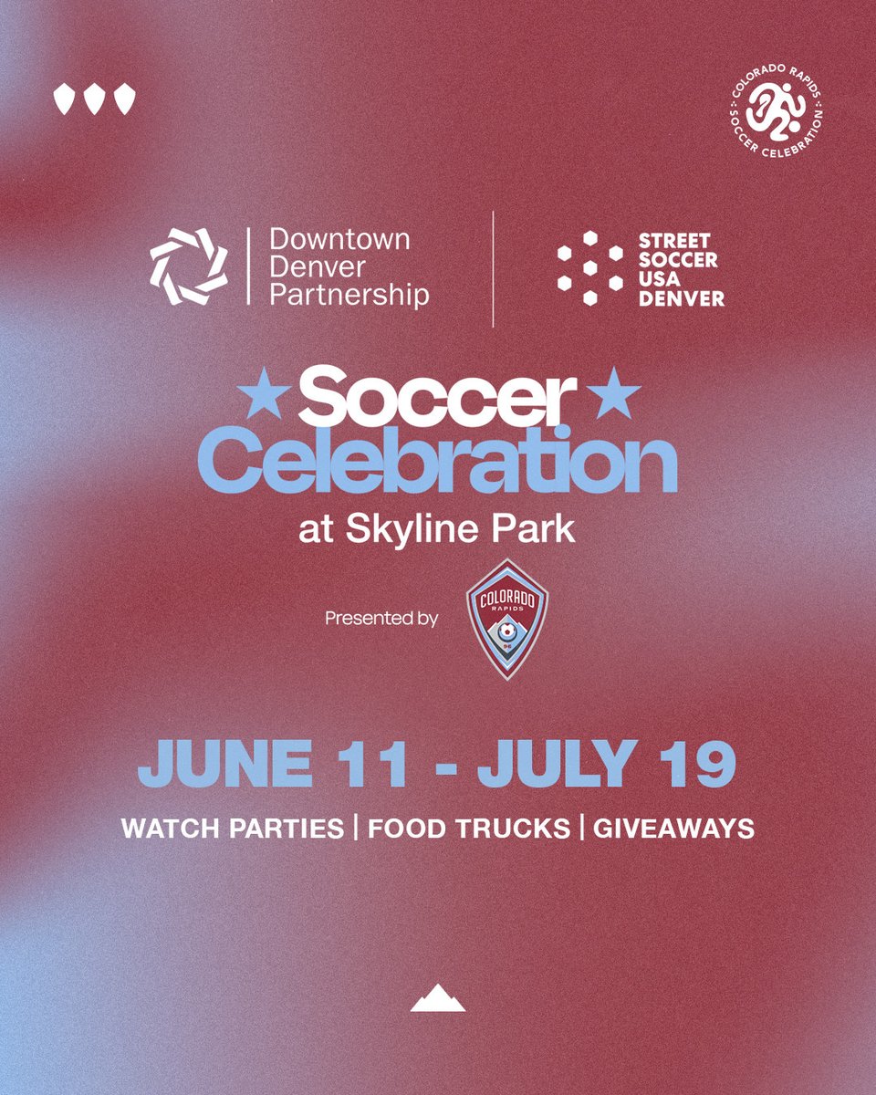 ColoradoRapids's tweet photo. The summer of soccer is almost here ☀️⚽️

To ensure a seamless experience, fans can make a one-time purchase for a FREE digital ticket that will remain valid for entry throughout the tournament.

Secure your ticket today and enjoy the tournament all summer long 🎟️➡️ https://t.co/xKz2nsVaQP