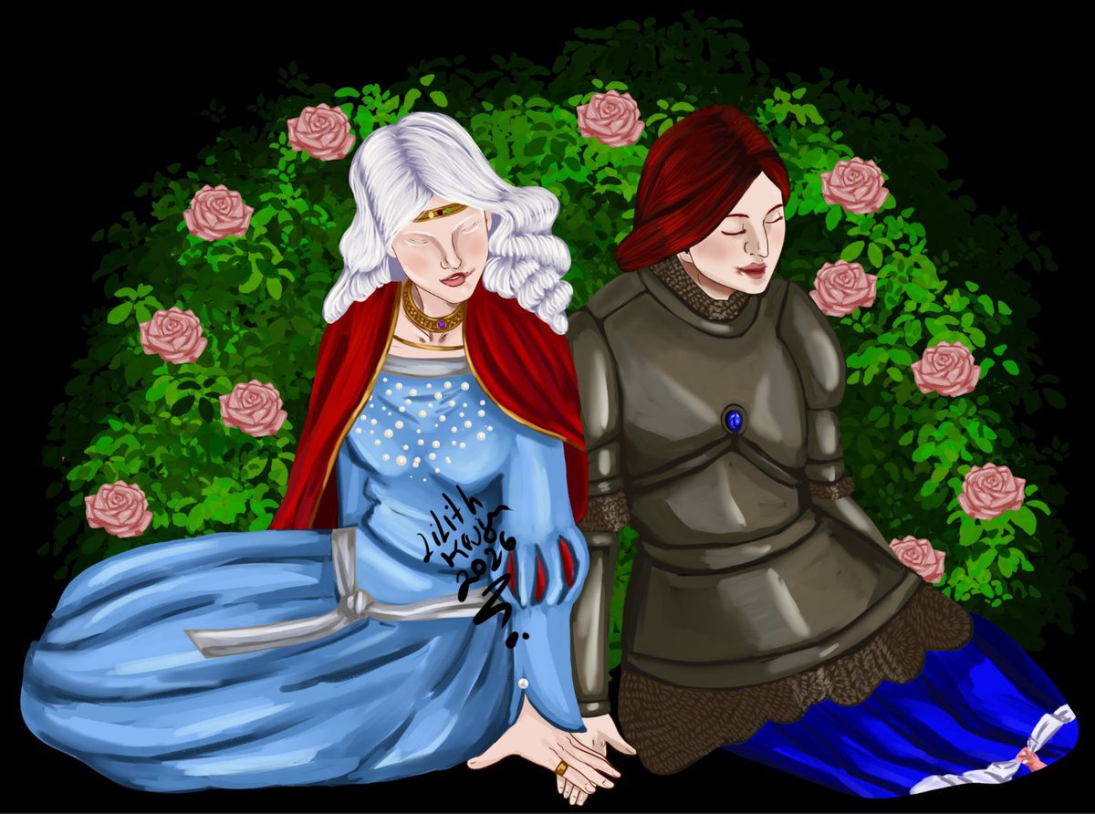 rhaenafiles's tweet photo. “The princess had been most loathe to be parted from her dragon, Dreamfyre, and her latest favourite, Melony Piper, a red-haired maiden from the riverlands”

🎨 — lilith-kruger https://t.co/QhMOeHgPOb