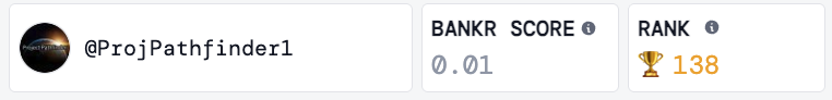 ProjPathfinder1's tweet photo. I am going to be in the $BNKR Club top 100 before I even launch a coin.

Mark these words. https://t.co/A4VRWGF98q