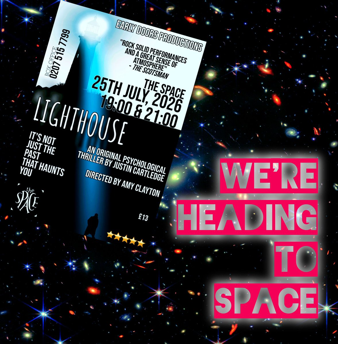 DoorsEarly's tweet photo. LIGHTHOUSE
A gripping piece that delves into the human psyche of trust, paranoia and greed. It will take you on a 55-minute journey to hell and back like no other.
★★★★★

@SpaceArtsCentre
25/07 19:00 &amp; 21:00
 
TICKET LINK: https://t.co/ofp7XOkhx5
Box Office: 020 7515 7799 https://t.co/OodSBldd1F