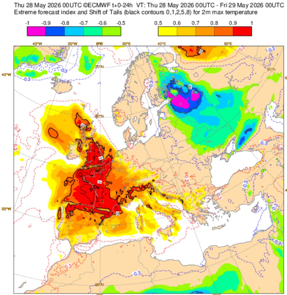 metbeni's tweet photo. Para tu cuñado, este calor es lo más normal del mundo.

El EFI es un índice que mide lo anómalo de este calor… y, de paso, cuantifica el grado de cuñadismo de los de siempre.

Si molesta que hablemos del calor, que no nos lean.
Puerta... y a pastar. https://t.co/lKjQZWD0MN