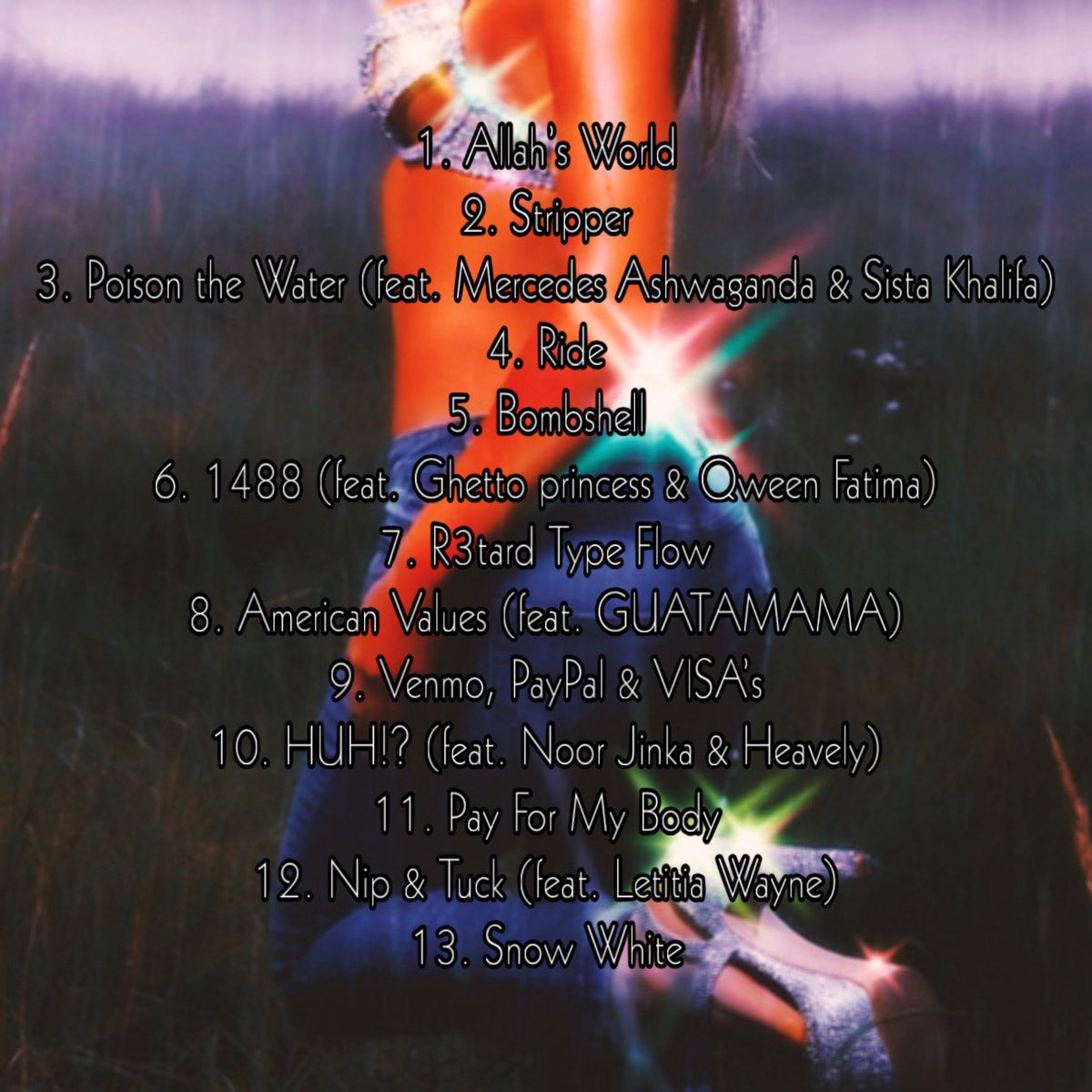 PopCoons's tweet photo. Allah Jane announces the tracklist to her upcoming album “bombshell” https://t.co/Yr71l0neYP