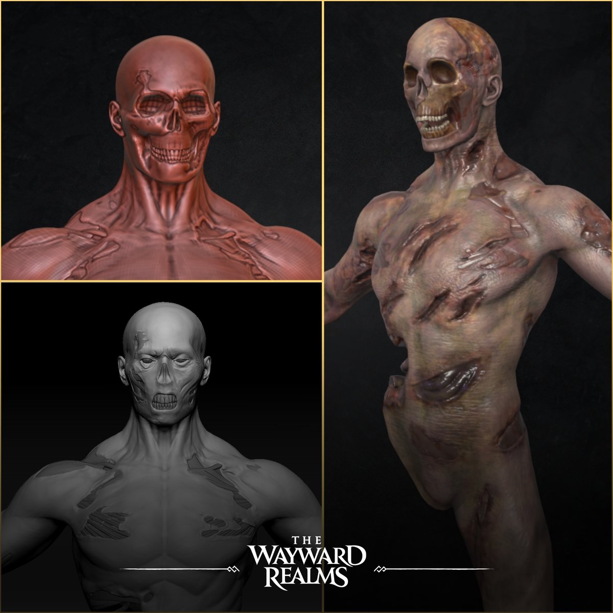 OnceLostGames's tweet photo. Can’t possibly have an RPG without some zombies.
They’re a classic, and they’re coming to life (kinda) in TWR.
Still a work in progress, but check out these awesome 3D models our amazing artists have been creating!
#waywardrealms #TWR #OLG #gaming #rpgs https://t.co/UNAnesmP4z