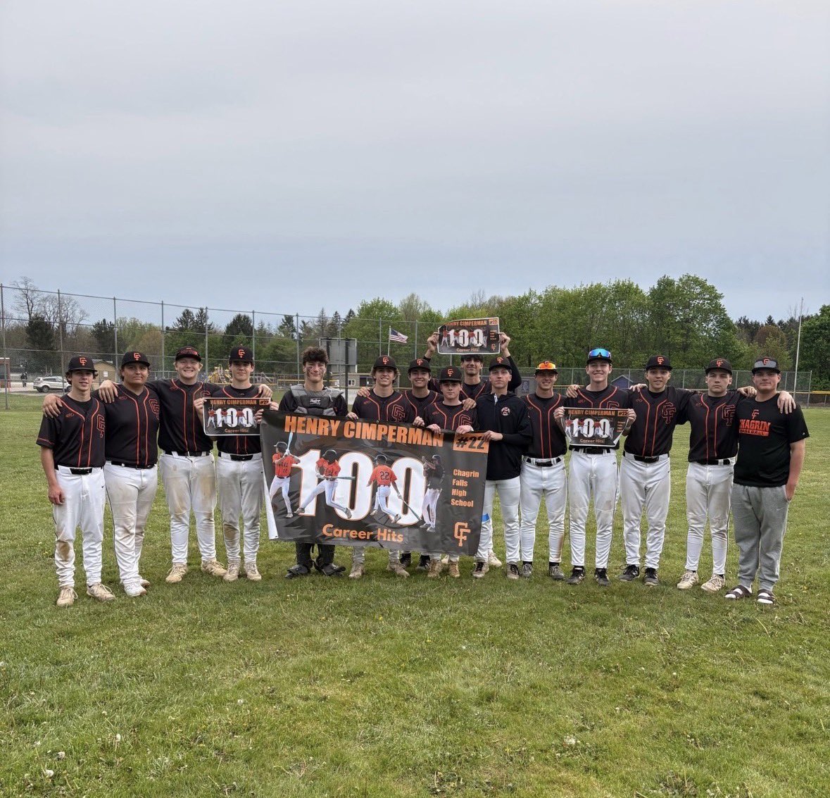 OSFBaseball's tweet photo. Another one!! Congrats to ‘26 Henry Cimperman on his 100 career hits for Chagrin Falls! 

@jcu_baseball commit | @henrycimperman 

#FearTheO https://t.co/RwPu2gp59s