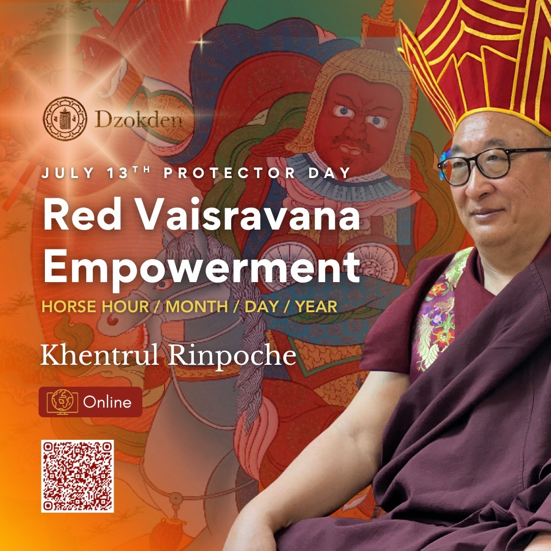 dzokden's tweet photo. Fire Horse Year Special 🔥

Red Vaiśravaṇa Holding Spear Empowerment

July 13, 2026 | 11:00 AM–1:00 PM (Online)

Join Khentrul Rinpoche for a rare Dharma Protector empowerment during a once-in-60-years alignment of the Year, Month, Day, and Hour of the … https://t.co/MHlmrwccph https://t.co/VF9tTSEZC6